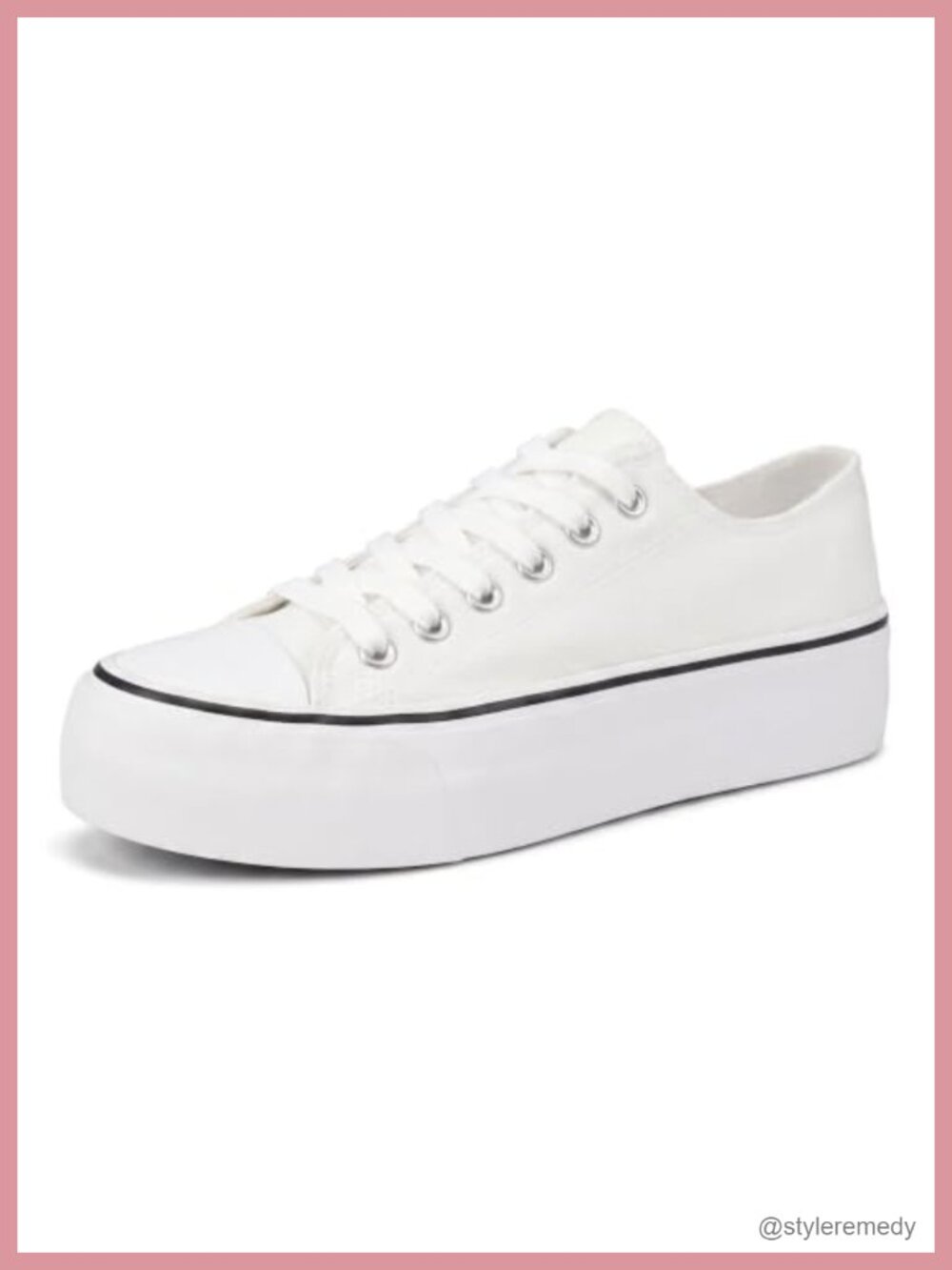 Platform Lace Up Canvas Sneakers Low Top Non Slip Tennis Shoes
